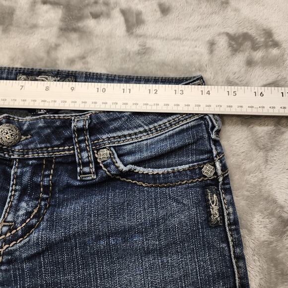 Silver Jeans Womens W25/L33.5* Blue Tuesday 16 1/2" Low Rise Bootcut Stretch - Picture 13 of 16